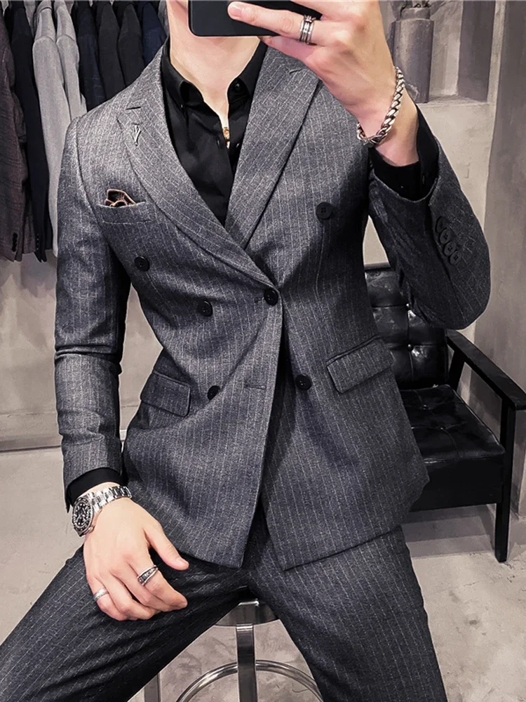 25 Colors Blazer S-7XL New Wedding Dress Formal Business Slim Mens Suit Jacket Plaid Striped Solid Color Blazer 1 Pcs