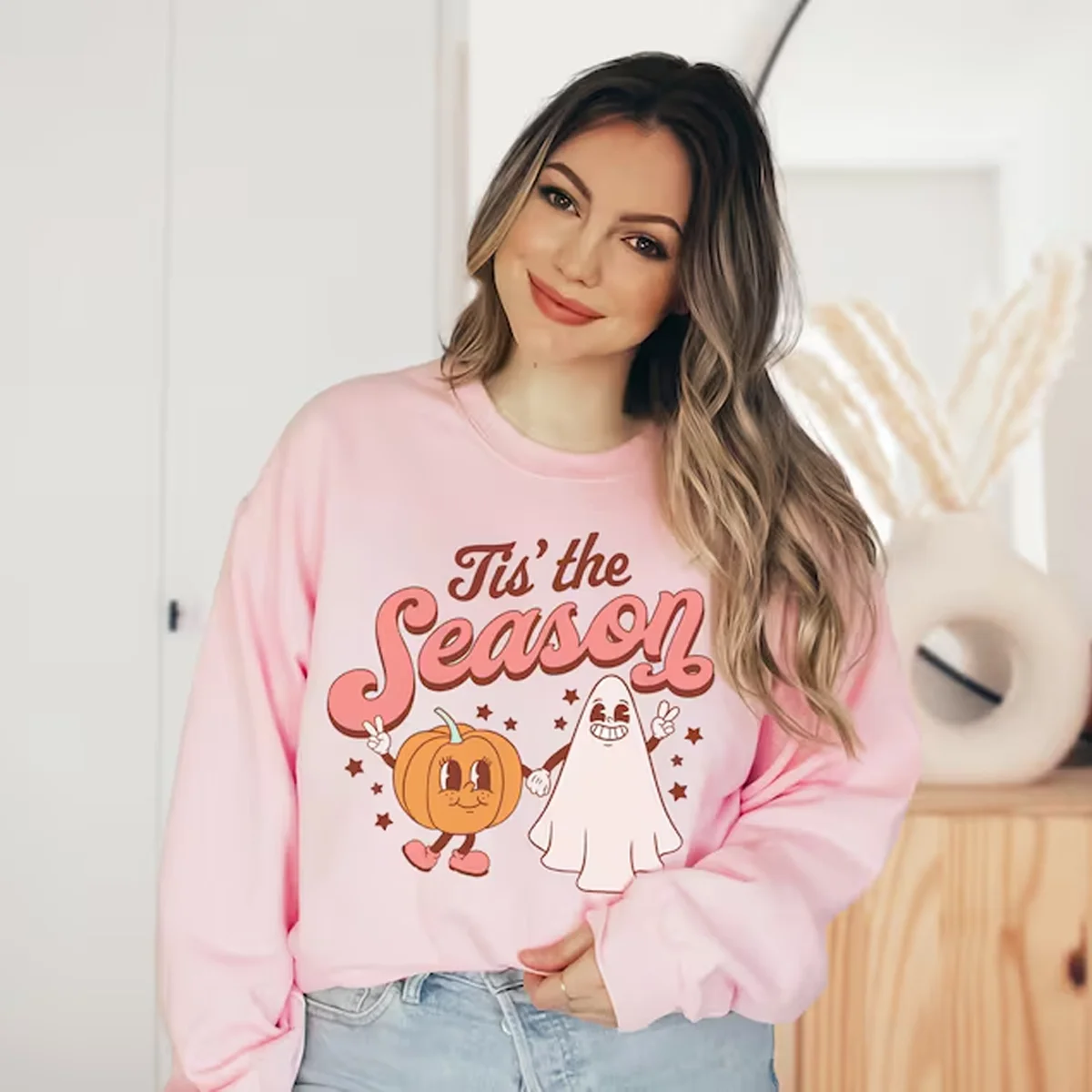 Tis The Season Halloween Sweatshirt Halloween Sweater Halloween Jumper Pumpkin Sweatshirt Ghost Sweatshirt Halloween Gift