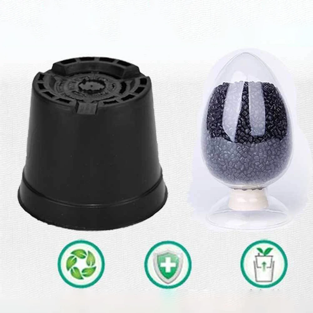10PCS Black Plastic Plant Pots Set Featuring 8 Sizes B80 B100 B115 B120 B130 B140 B150 for Hanging Shelf and Table Use