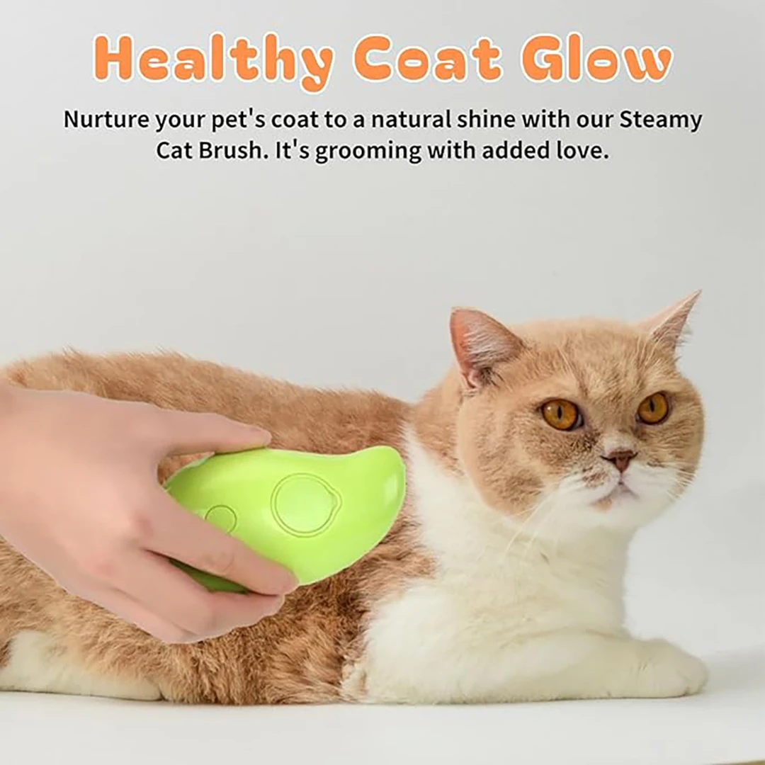 Steam Cat Brush,Spray Cat Brush, 3 in 1 Massage Self-Cleaning Steamy Brush, Cat Grooming Brush for Removing Knots and Loose Hair