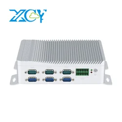 Fanless IoT Industrial Mini PC Intel J1900 6x COM DB9 2x GbE GPIO 2x Mini PCIe Expansion Support SIM 4G Modem WiFi Windows Linux