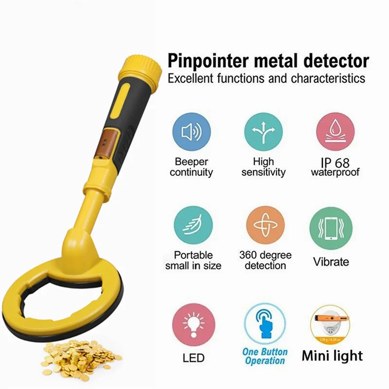 【Necessity】2X 2 In 1 Underwater Metal Detector Pulse Pinpointer Diving Treasure Waterproof Metal Detector Handheld Metal Finder