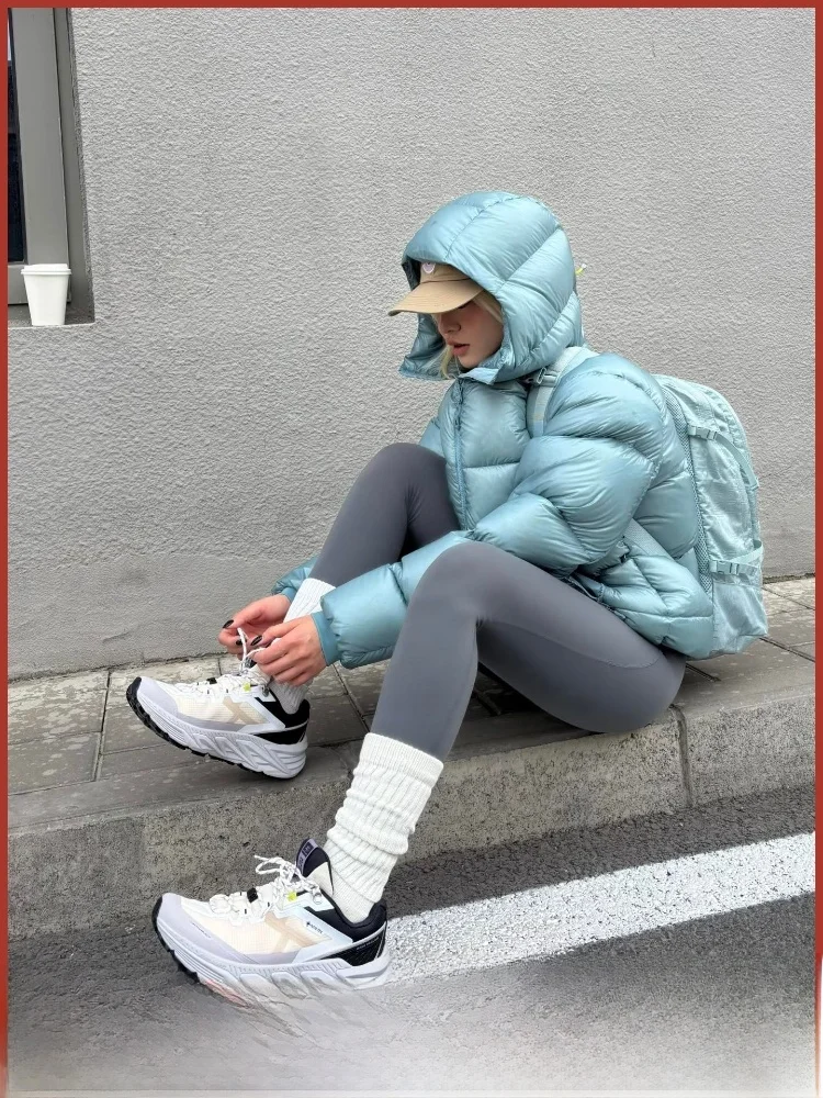

Couples Hooded Cotton Jaet Winter Warm Windproof Casual All-match Cotton Padded Coat Nylon Fabric Long Sve Zipper Closure
