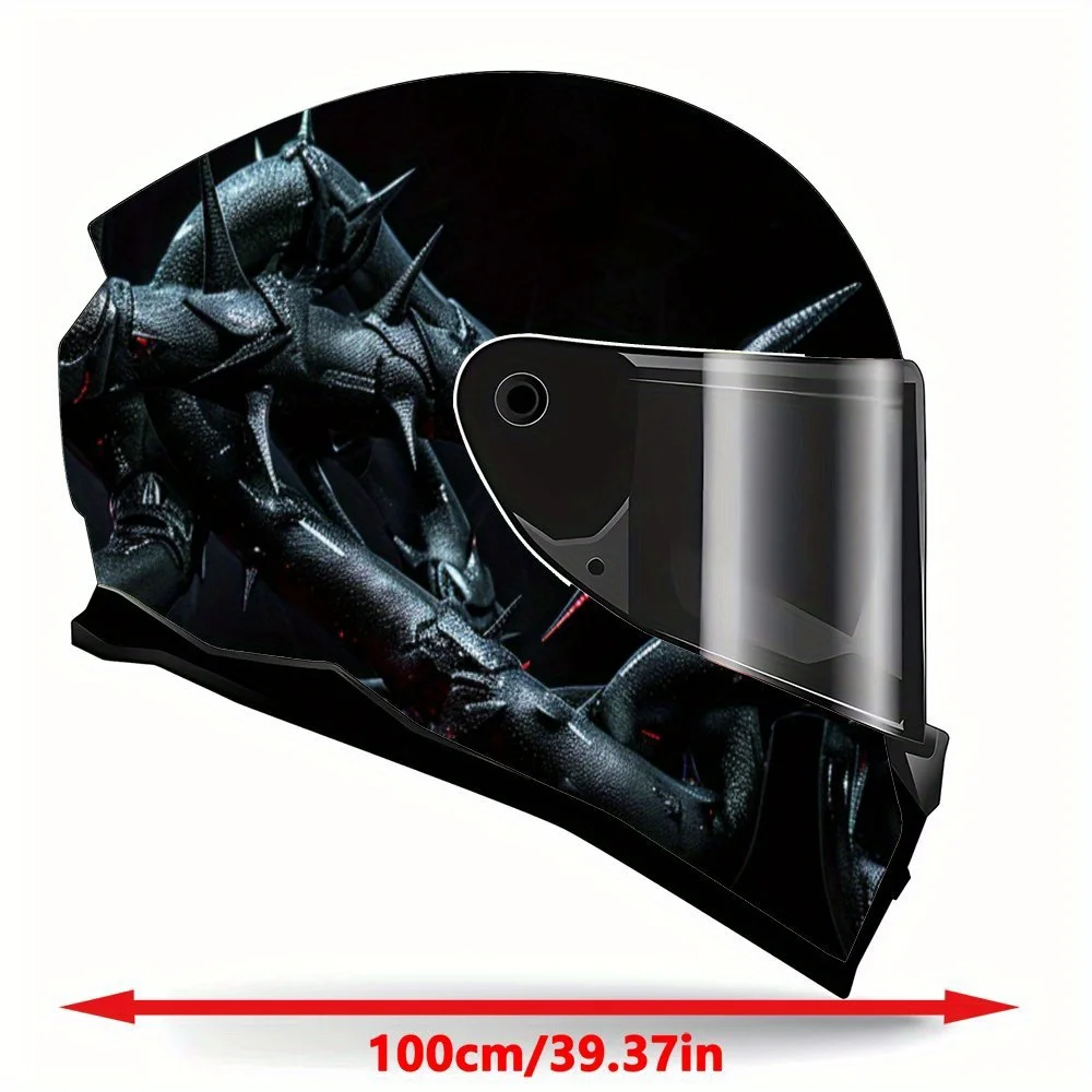Blood Tip Chain Full Face Helmet Vinyl Wrap Sticker, Durable PVC Material, Artistic Aesthetic Graphic Decal for Motorcycle Racin