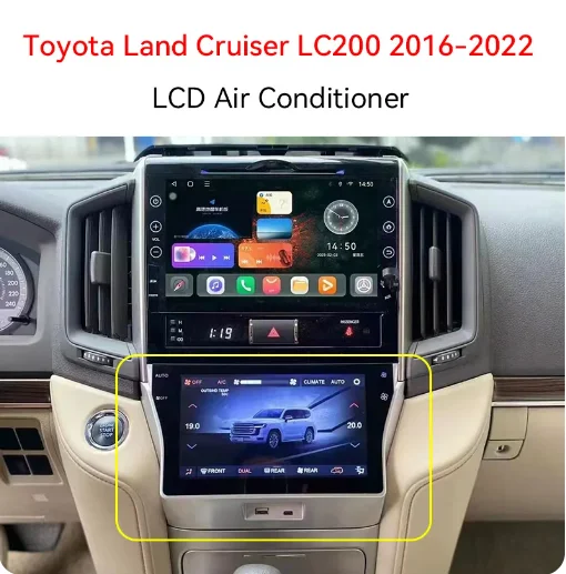 The Newest Car AC Panel Screen For Toyota Land Cruiser LC200 2016-2021 Air Conditioner Climate Seating Control Touch Board