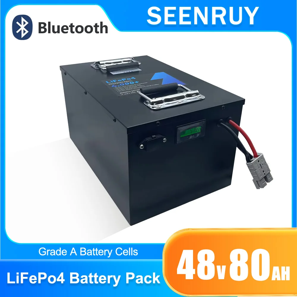

Аккумулятор LiFePo4 48 В, 80 Ач, с Bluetooth BMS и зарядным устройством 10 А для автомобиля, мотоцикла, рикша мощностью 5 кВт