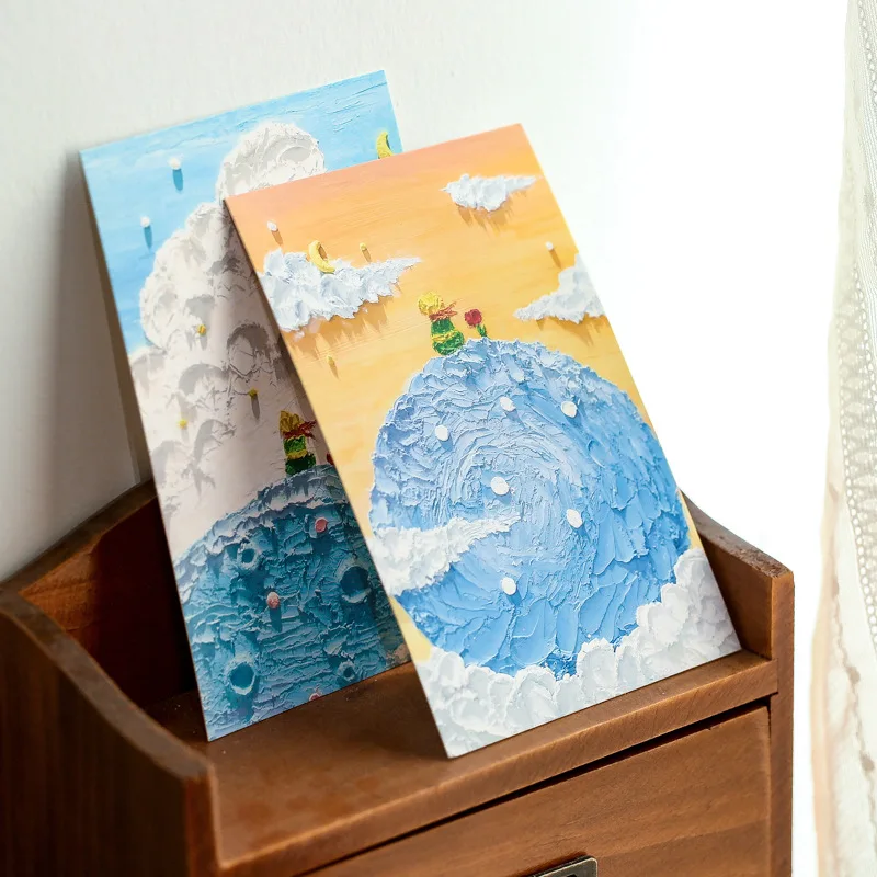 30pcs/Box Cartoon Little Prince Postcards Set Creative Painting Series Greeting Card Wish Message Gift Card For Decoration