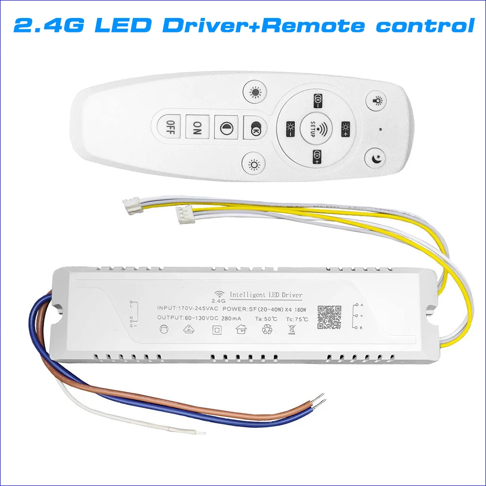Imagem -01 - Driver Led Inteligente para Lustres Peças de Reparo Led Trabalhar com Cores Duplas Tiras Led Barras 2040w x2 4060w x4 2.4g driver led inteligente para lustres pecas de reparo led trabalhar com cores duplas tiras led barras 2040w x2 4060w x4 24g 01