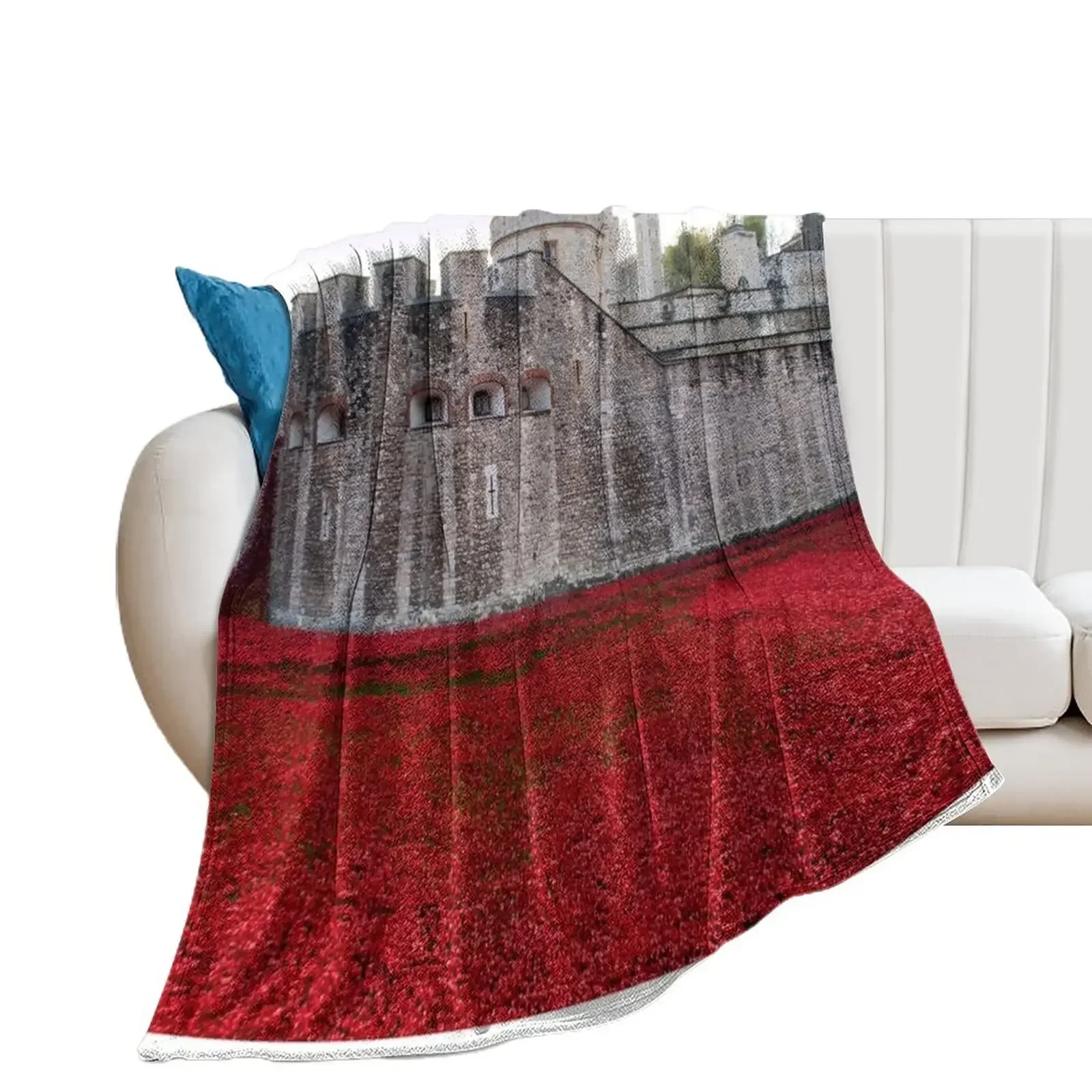 

Tower of London Red Poppies Throw Blanket Luxury St christmas decoration Thins Decorative Sofa Blankets