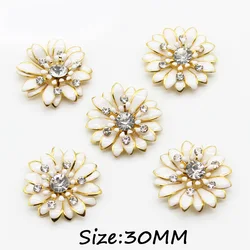 SKYE CIEL 10PCS 30mm White Flower Metal DIY Jewelry Making For Handmade Crafts Accrssories Wedding Decorate Supplies