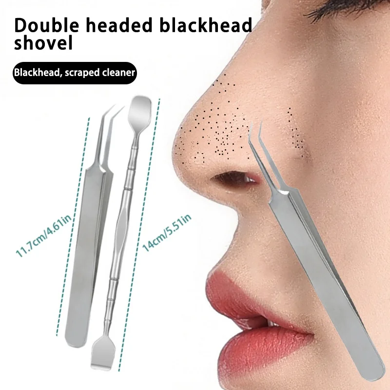 1Pcs Stainless Steel Hair Follicle Cleansing Blackhead Scraper Massager For Facial Skin Care Board Blackhead Shovel ﻿ ﻿