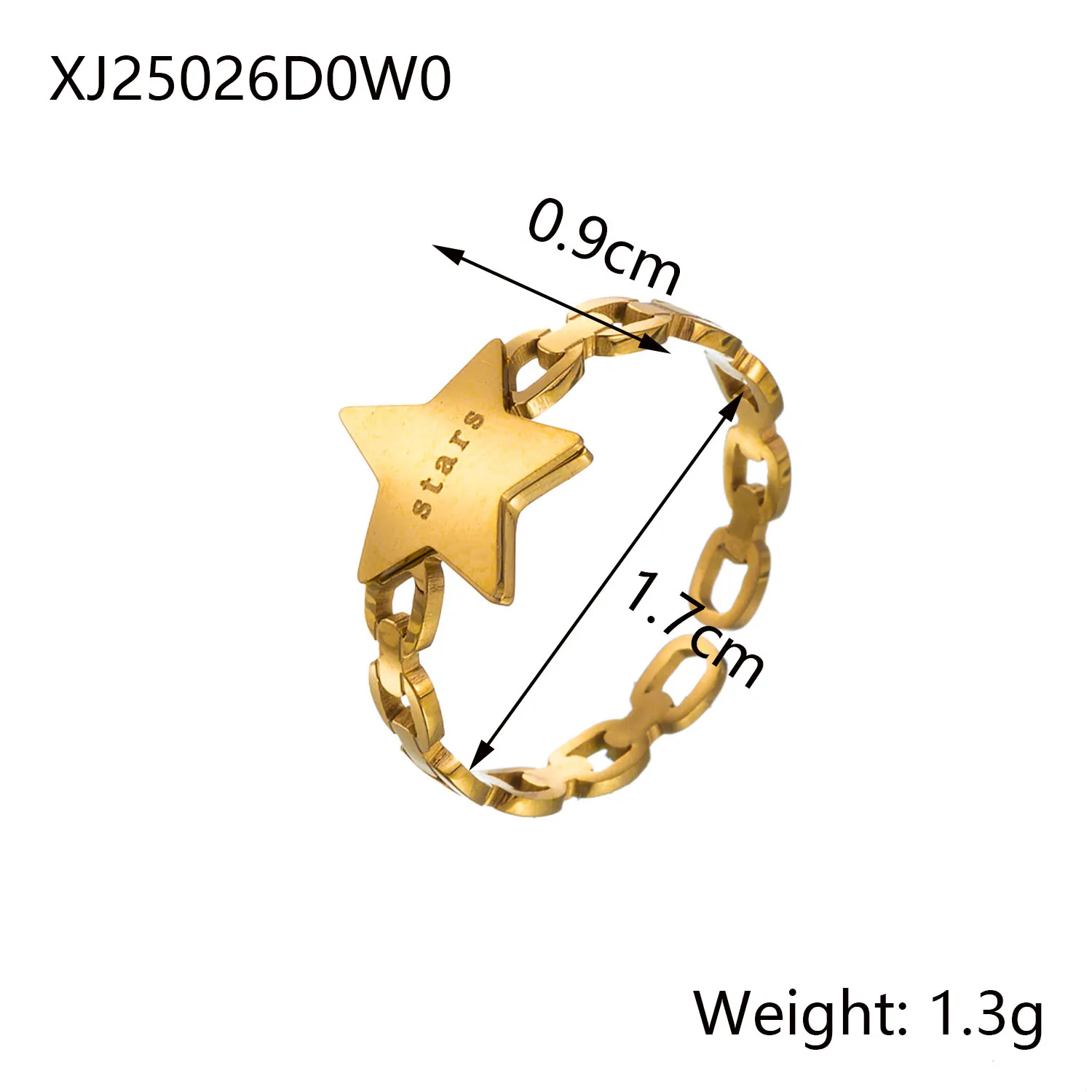 CARLIDANA Ins Geometric Fashion Irregular Hollow Muti Layer Chain 18K Gold Plated Stainless Steel Open Ring for Women Jewelry image 3