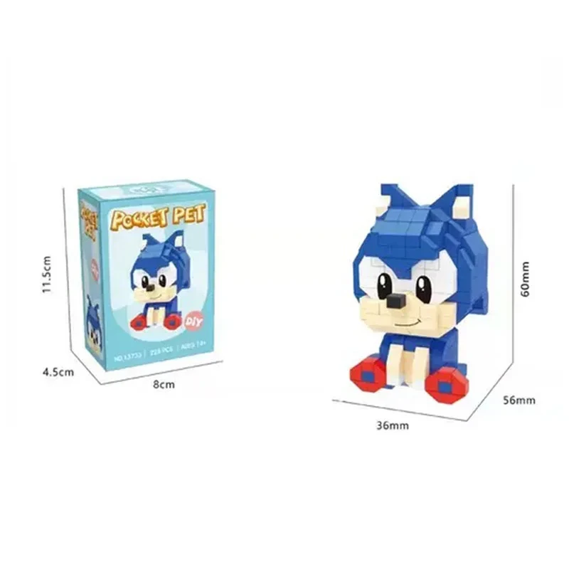 Cartoon Movie Anime Periphery Building Blocks Toy Games Anime Figure Sonic Puzzle Assembly Hedgehog Toy Bricks Christmas Gifts