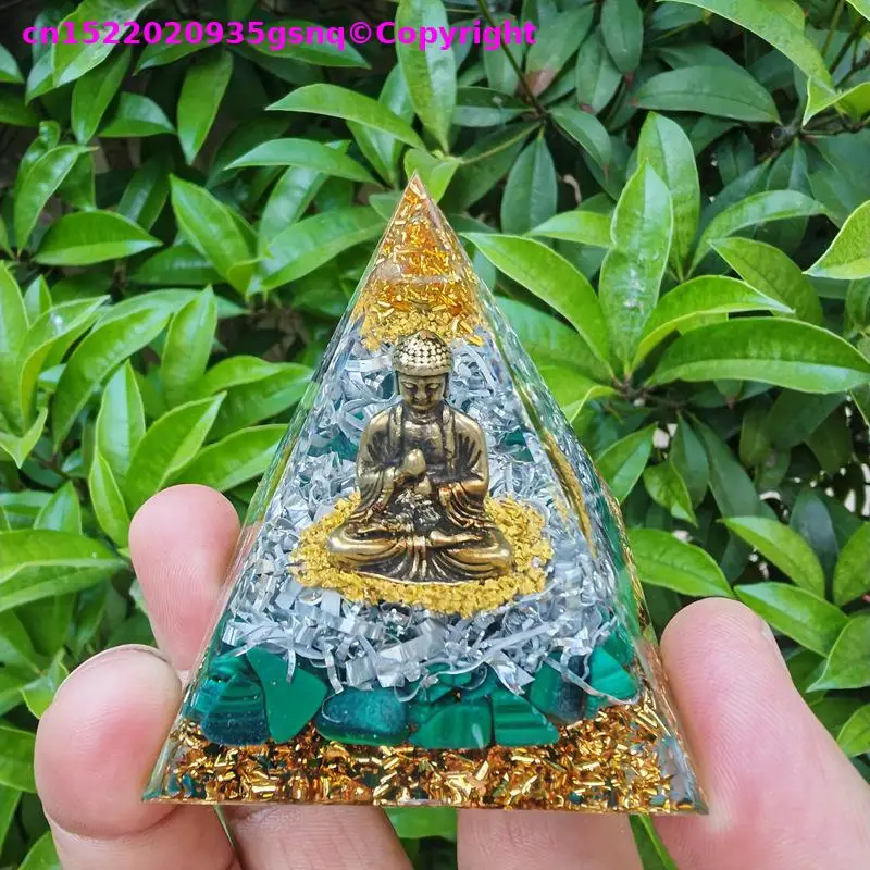 Asia Thailand Exorcism ornament Exquisite crystal Buddha statue Deity Mandala Pyramid Buddhist altar family monk worship