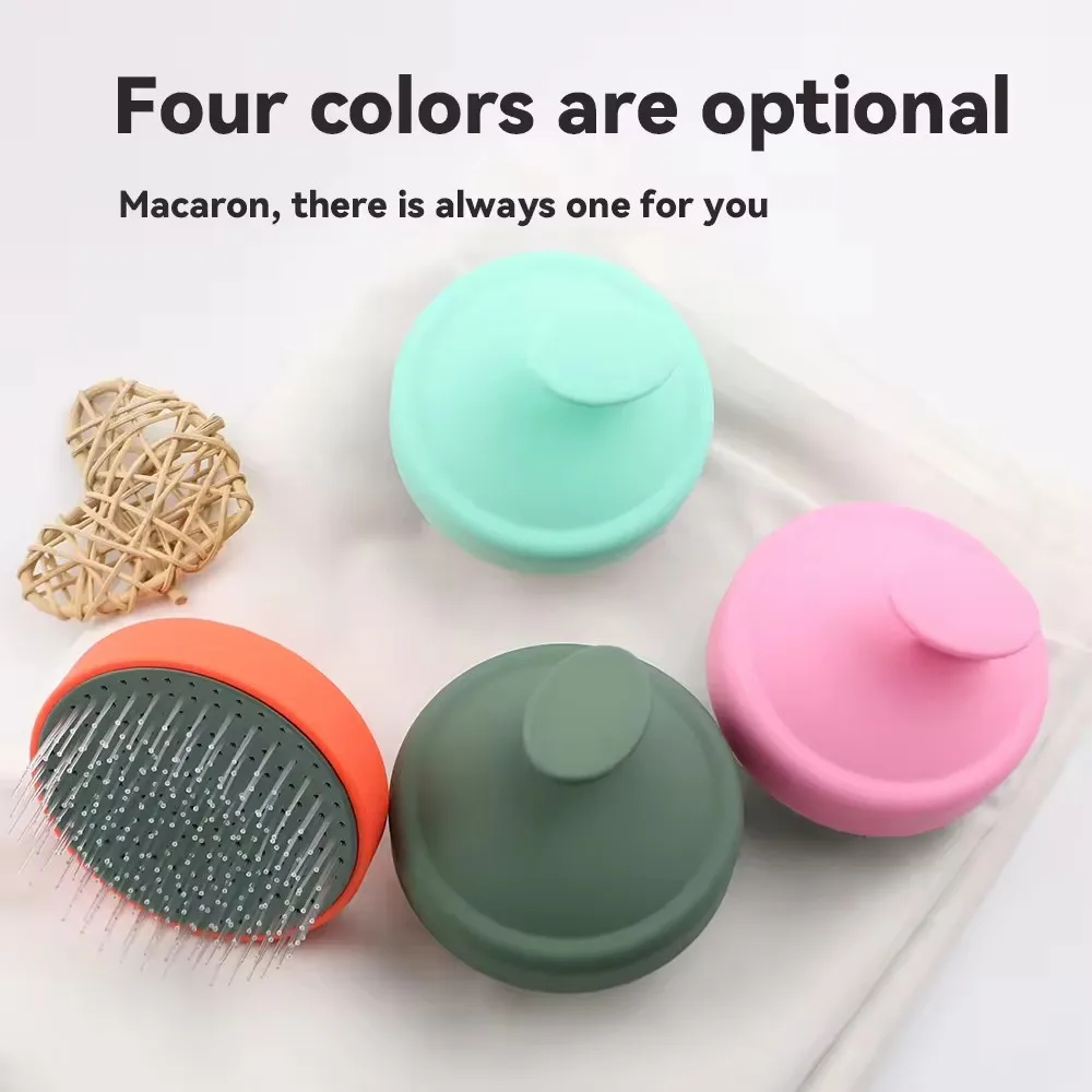 

Fine Toothed Scalp Meridian Massage Comb Soft Silicone Shampoo Brush Wet Dry Multi-purpose Sanding Hair Washing Brush Exfoliator