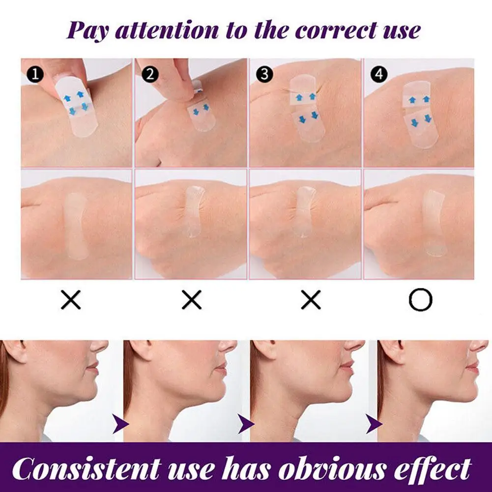 Pegatinas impermeables para estiramiento facial, parches invisibles para el cuidado de la piel, maquillaje, cinta adhesiva transparente A4A0, 40 unidades