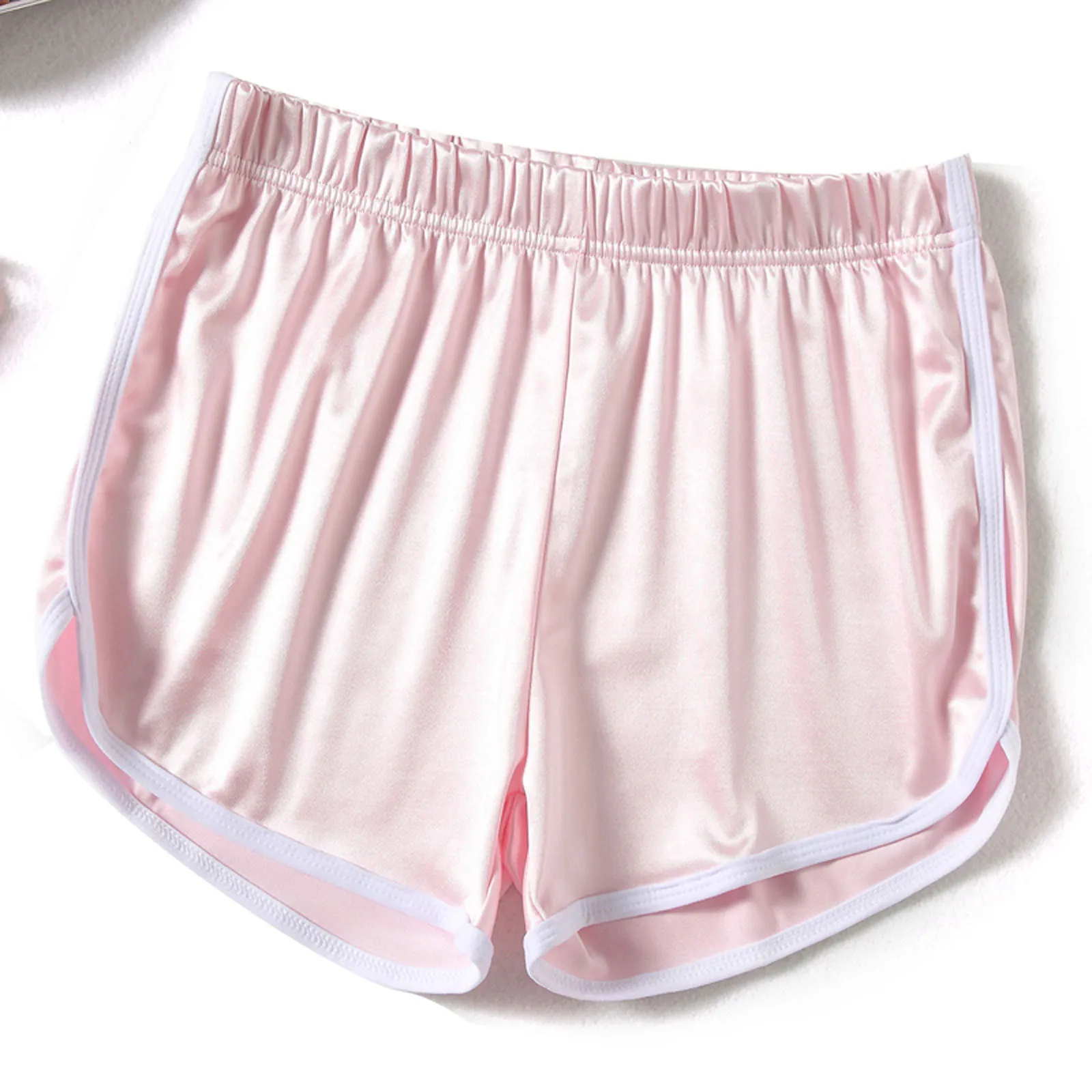 2022 Women Sliver Satin Shorts Summer Casual Biker Sports Shorts With Pocket