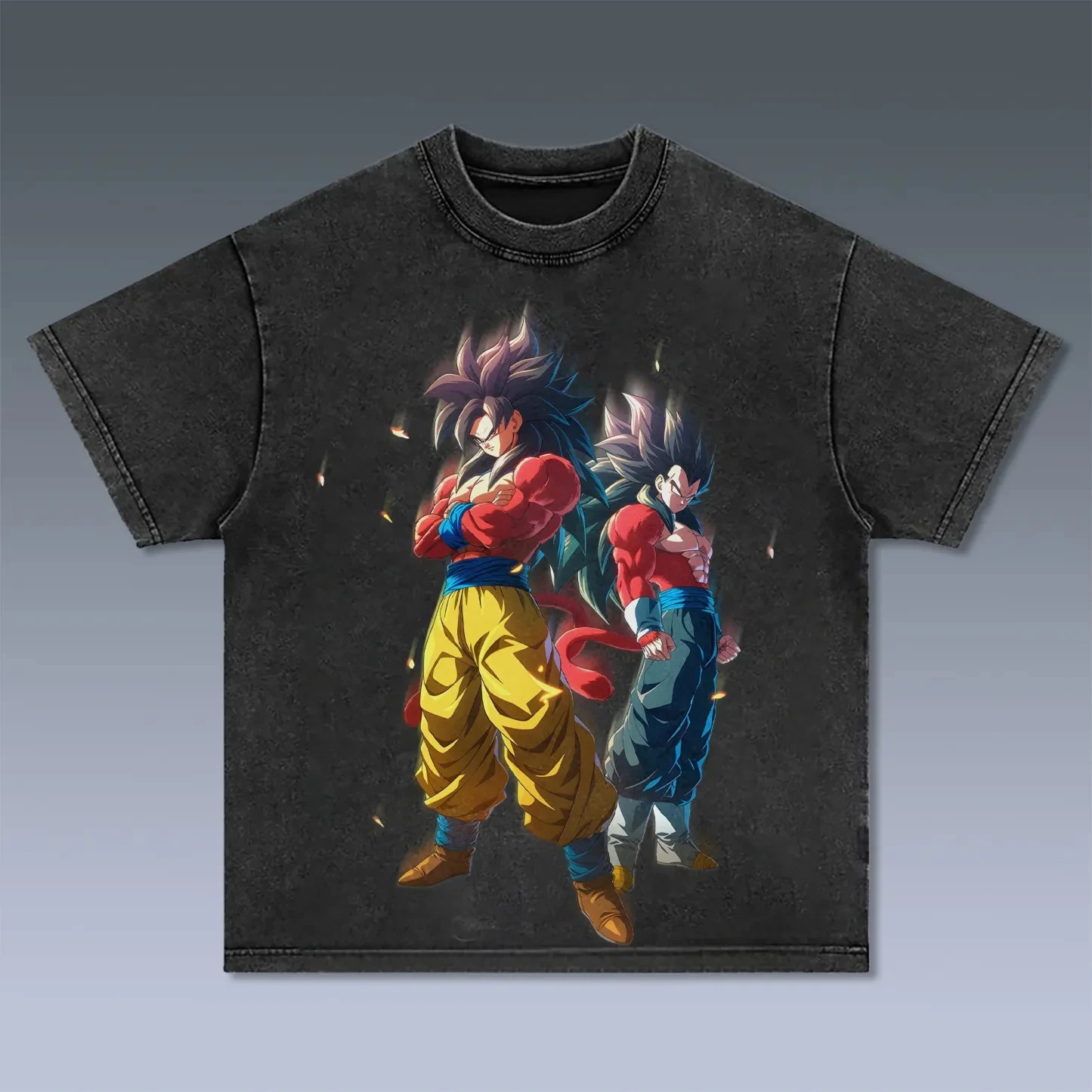 

Аниме Dragon Ball Son Goku Harajuku Ретро стираная футболка Хлопковая мужская уличная одежда Негабаритный женский топ с короткими рукавами унисекс Y2k