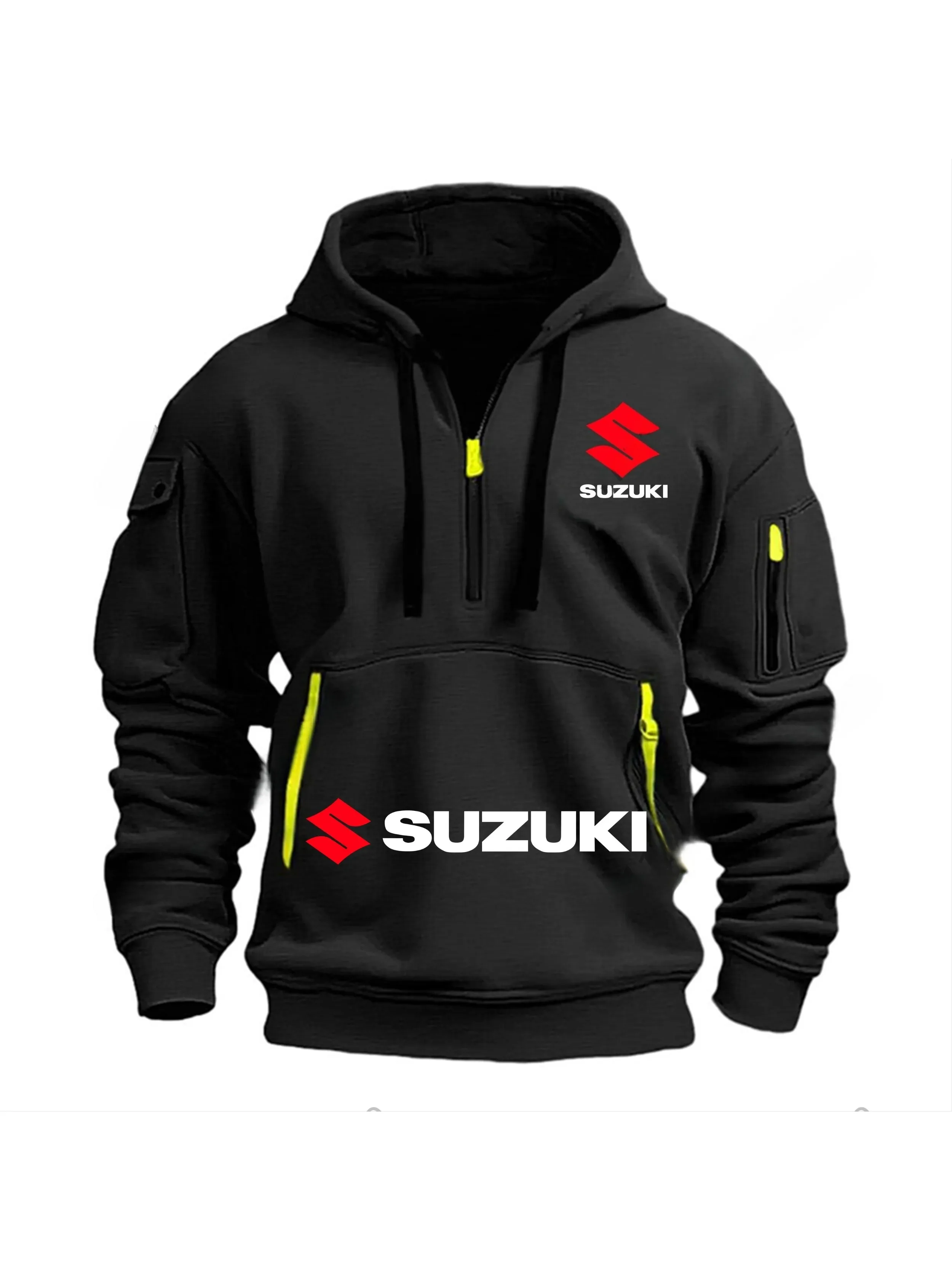 Suzuki herenhoodie outdoor motorrijpak: zacht, comfortabel, ademend, stijlvol herfst-/winterstijl - afbeelding 2