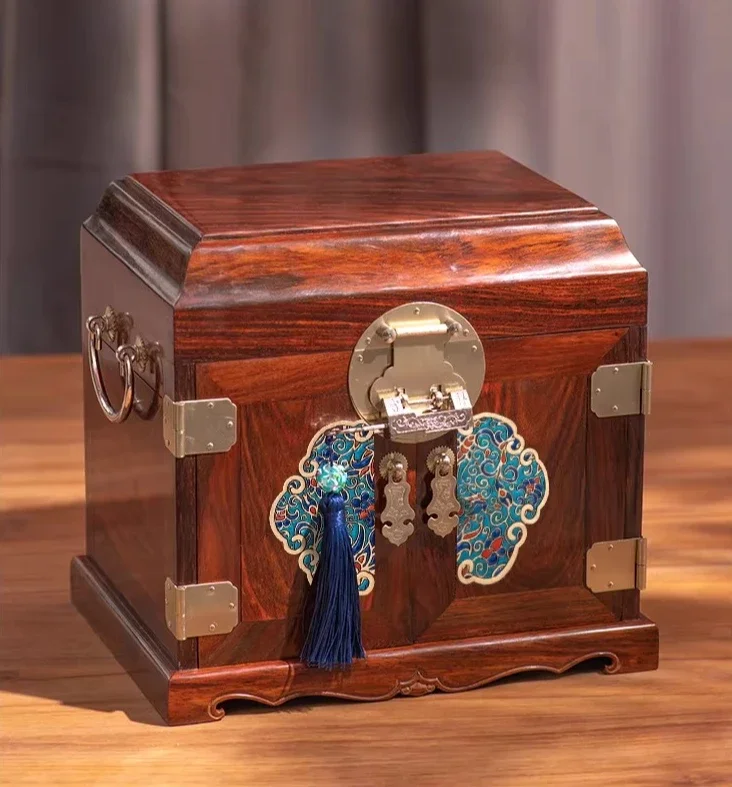 

jewelry box, solid wood storage box, mahogany large-capacity gift box with lock.