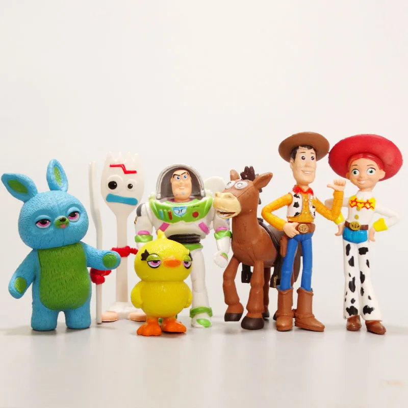 

7Pcs Disney Toy Story 4 Cartoon Dolls Trendy Toys Woody Jessie Buzz Lightyear Forky Collection Model Figurine Kid Surprise Gifts