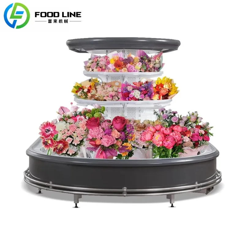 Custom Display Cabinet Air Cooled Frost Free Crisper Storage Flower Pot Book Stand Commercial Flower Shop Vertical Freezer