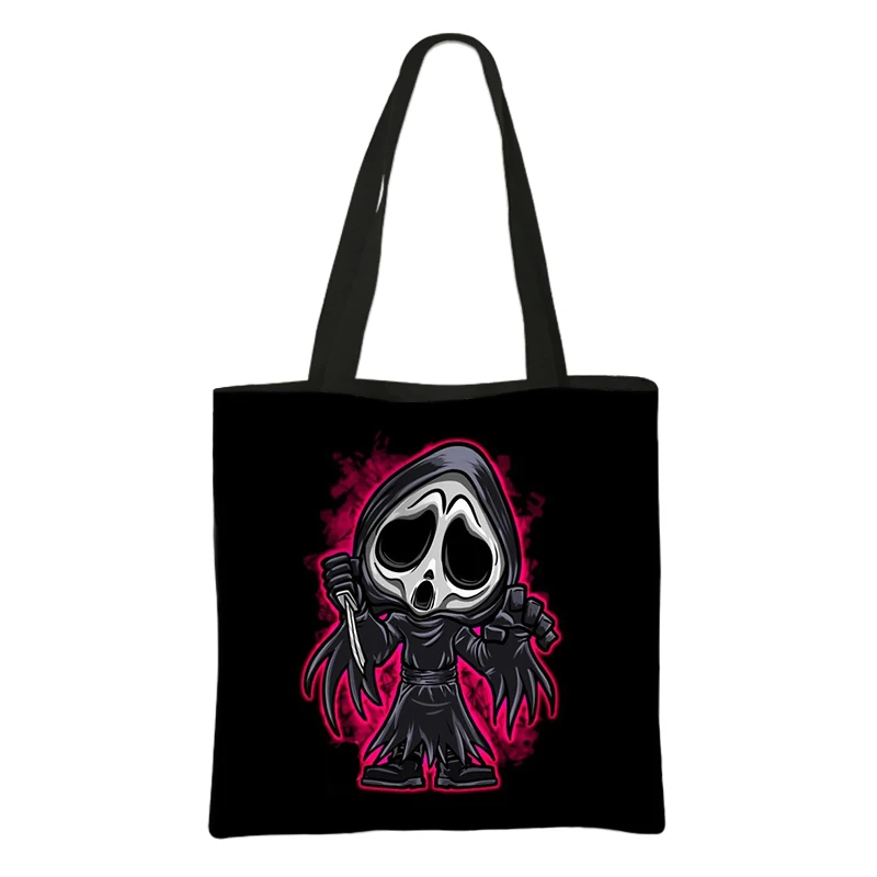 Horror Ghost Vampire Zombie Print Shoulder Bags Scary ghost Women Totes Storage Bag Gothic Ladies Handbag Shopping Bag