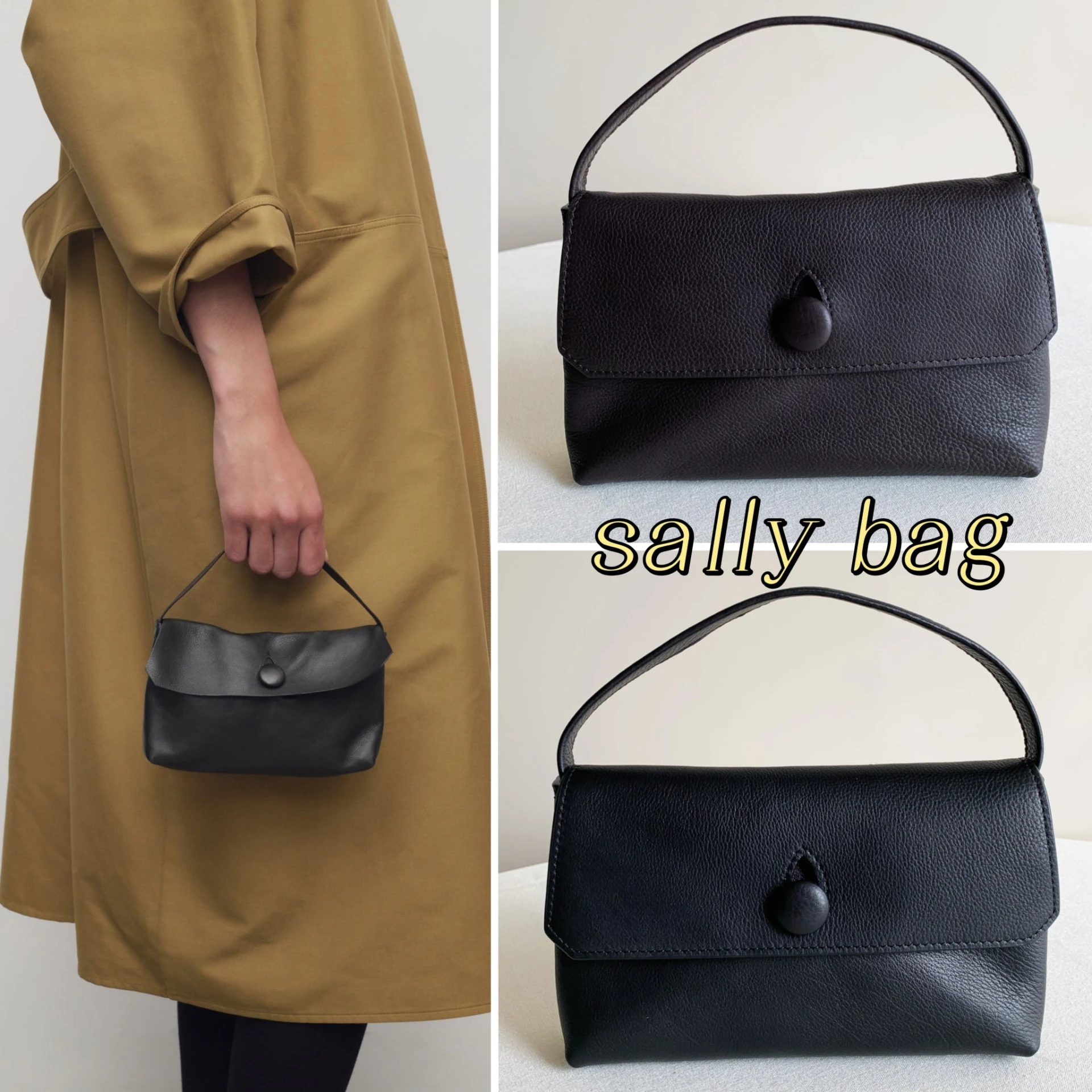 

2025 New Row Bag Small Square Handbag Button Mobile Phone Bag Briti Sle ex Daily Use Pure Color