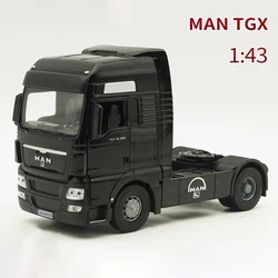 Tgx-セミトレーラートラック,合金カーモデル,子供用ミニチュアスケールモデル,スケール1:43,ダイキャストとおもちゃの車