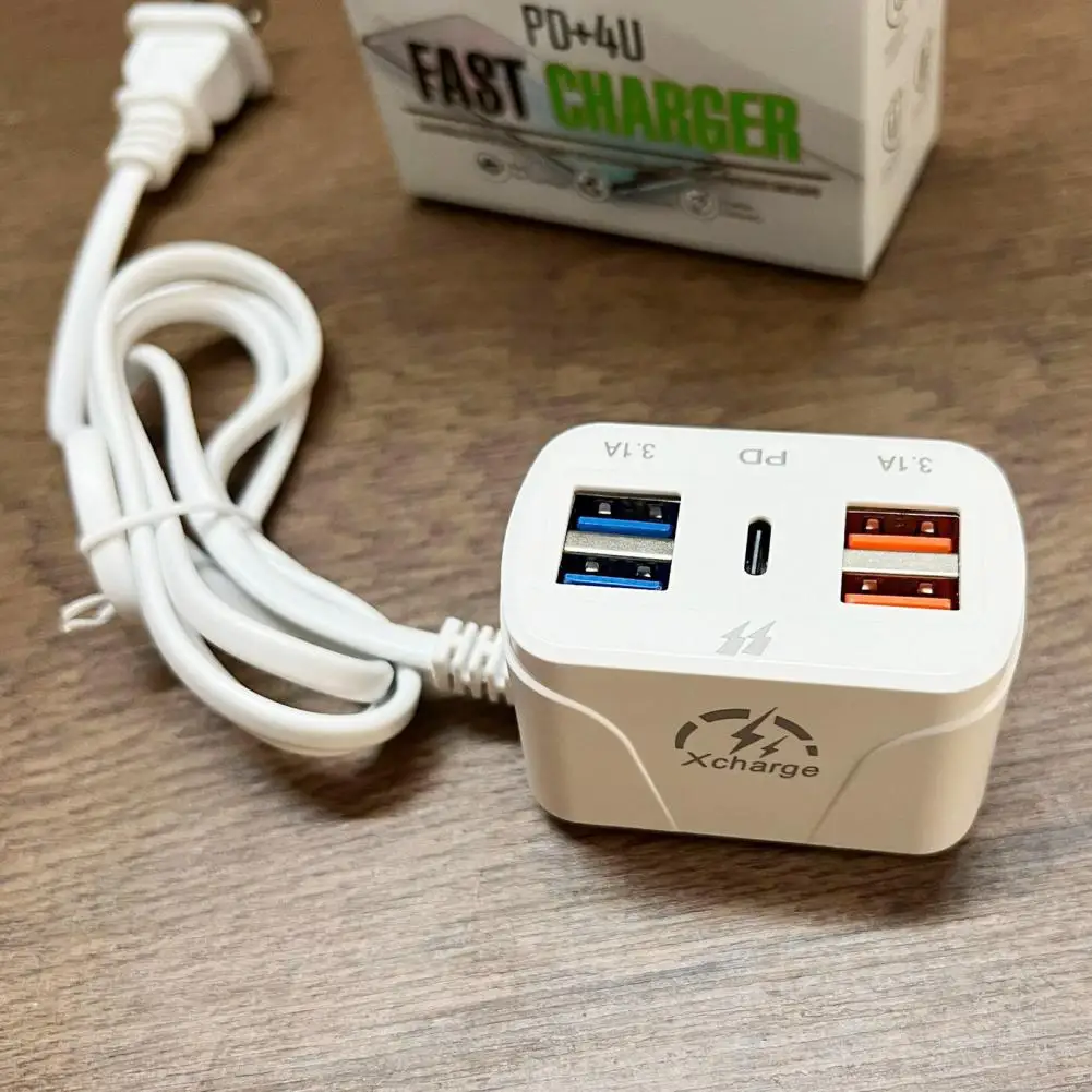 High-speed Usb Power Charger Usb Plug Efficient 4-port Usb Pd Type-c Charger with Stable Output Ideal for Mobile Phones