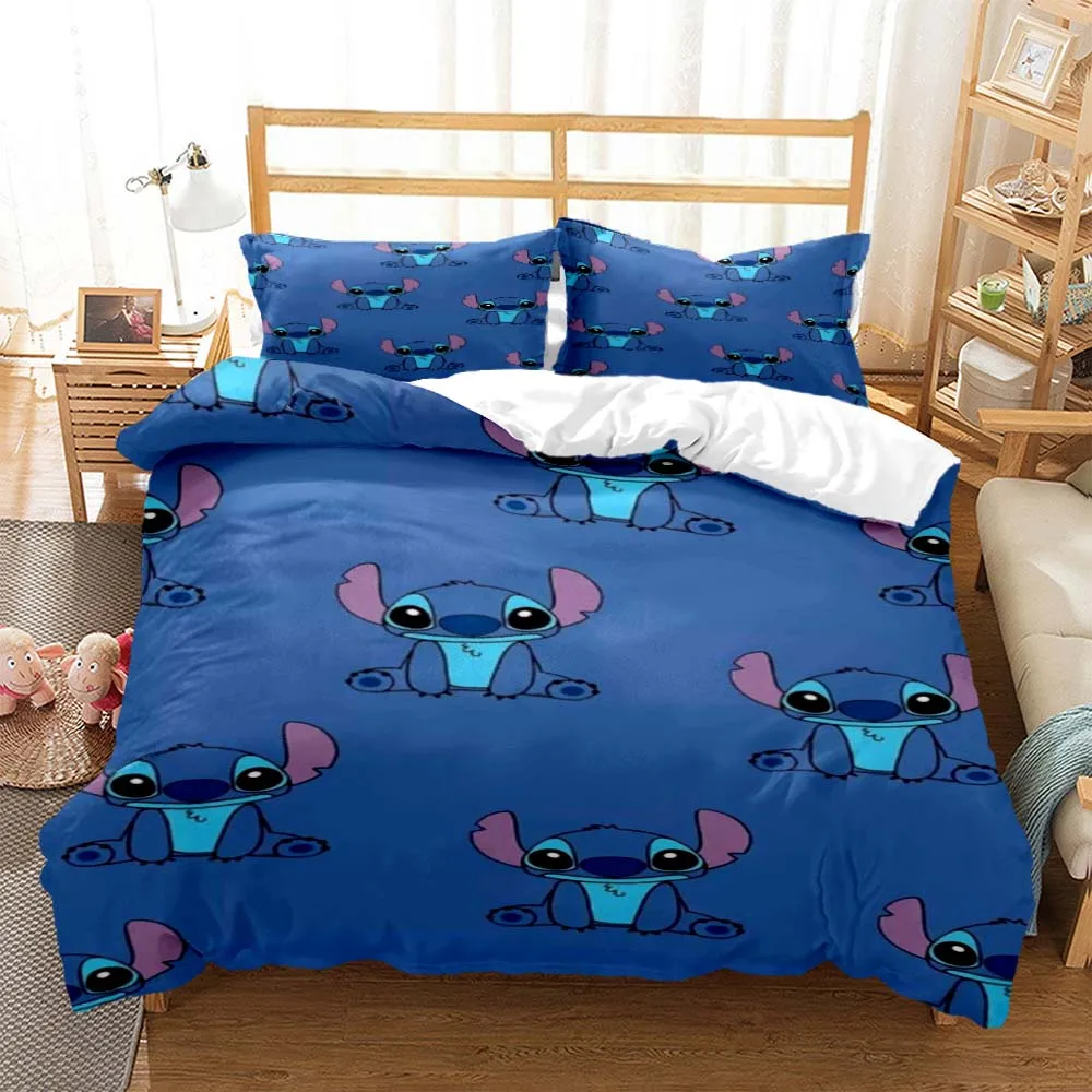 Disney-juego de ropa de cama para niños y niñas, juego de funda de edredón con funda de almohada, ropa de cama de matrimonio y King