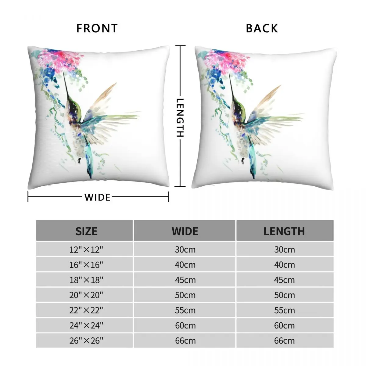 The Flight Of Hummingbird Pillowcase Polyester Linen Velvet Printed Zip Decor Pillow Case Home Cushion Cover