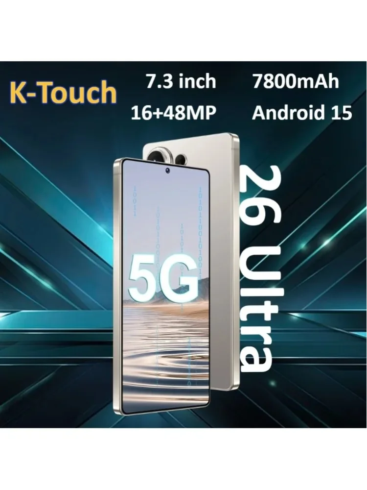K-Touch Mobiltelefone für 26 Ultra Android 15 Smartphone 5G Dual-SIM Dual-Standby Handy 7,3 Zoll 16+48MP Kamera 22GB+2TB 7800mAh WLAN GPS Gesichtsentsperrung Globale Version Mobiltelefone