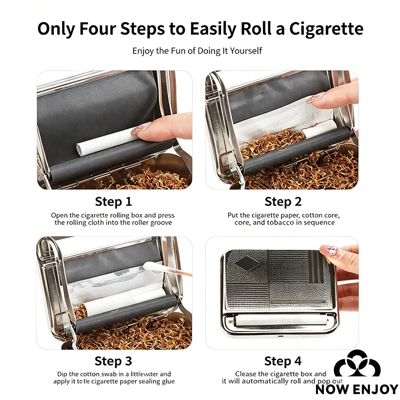 Portable Mini Metal Rolling Machine Tobacco Roller Maker 70mm 78mm 110mm Paper Hand Roll Box Store Cigarette Case Smoking Tool - view 6