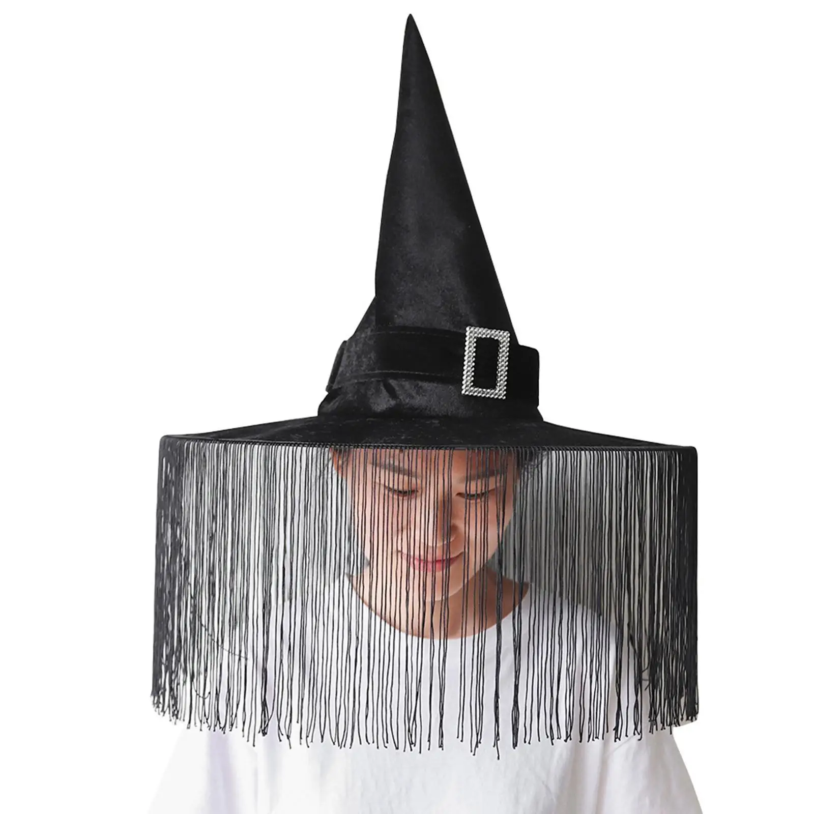 

Шляпа ведьмы на Хэллоуин для женщин, остроконечная шапка ведьмы для маскарада на Хэллоуин