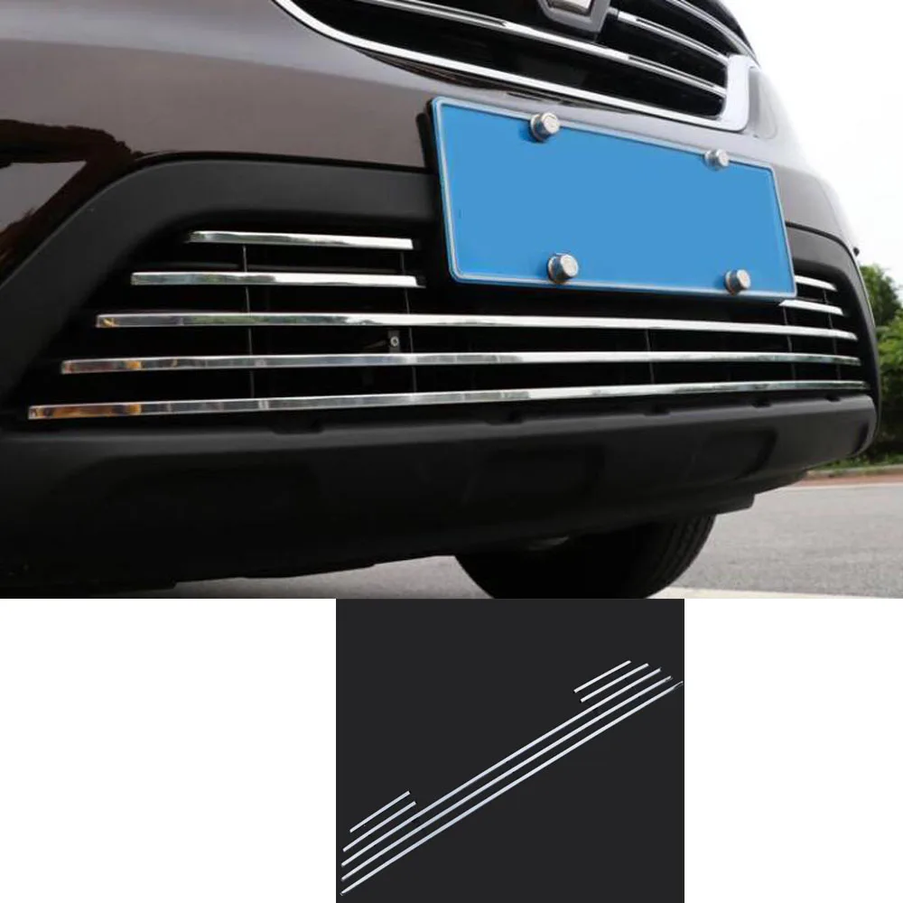 For Renault Koleos 2017 2018 2019 2020 2021 Body Cover Stainless Steel Trim Front Up Grid Grill Grille Around Frame Lamp Parts