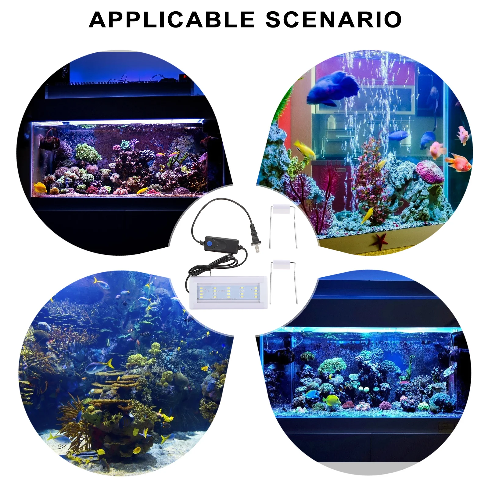 

1Pcs LED Fish Tank Light 20-30Cm Us Plug Aquarium Lighting Tool with Simple Design High Brightness for Reliable Performance