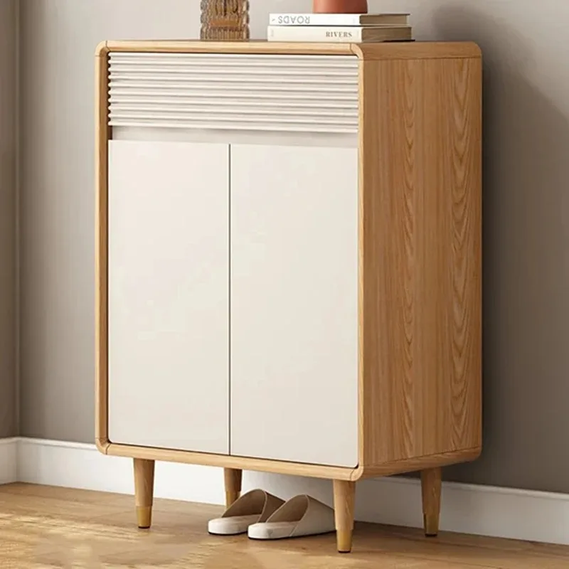 Rak Sepatu Desain Ukuran Besar Gaya Nordik Modern Kayu untuk Ruang Tamu Lemari Sepatu Aman Rak Penyimpanan Sapateira Ornamen Dekorasi Rumah