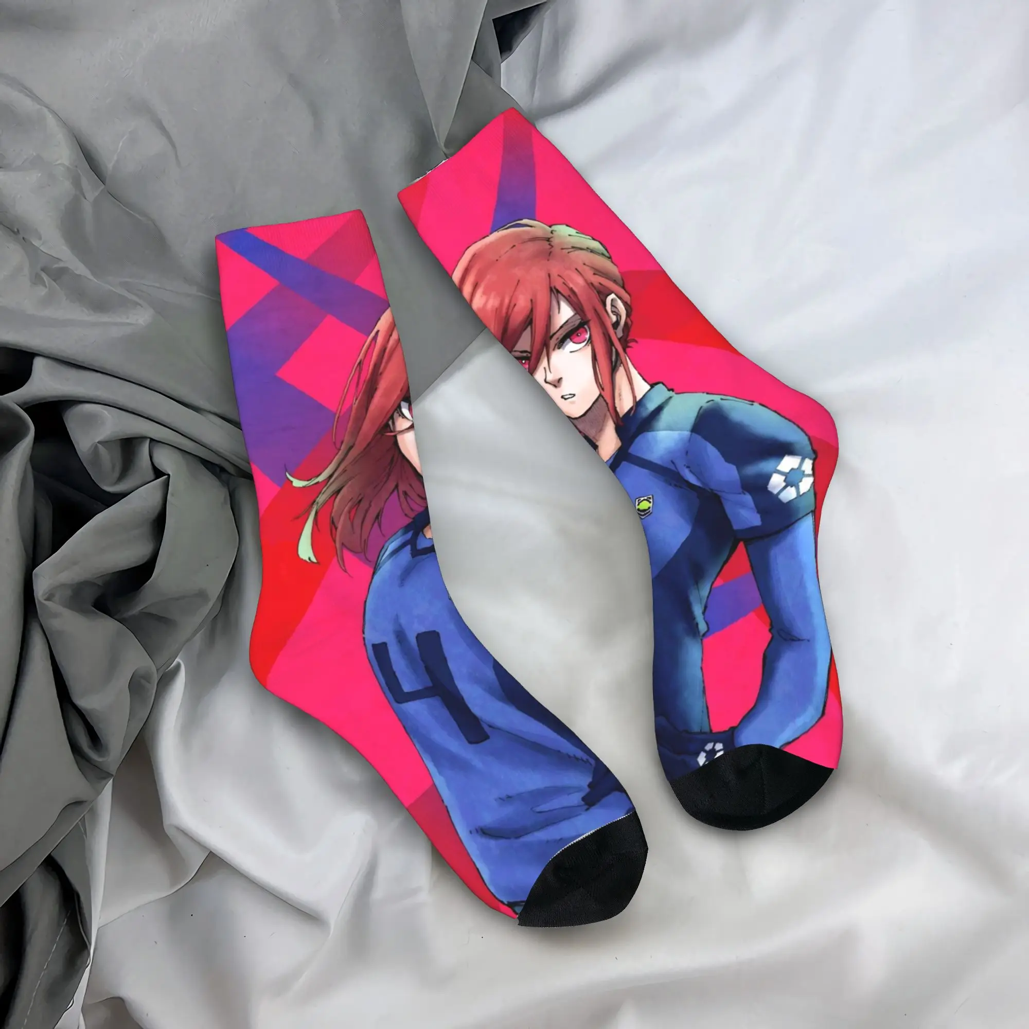 Hyoma Chigiri Blue Locks Anime Socks Men's Women's Polyester Fashion  Socks Spring Summer Autumn Winter Middle Tube Socks