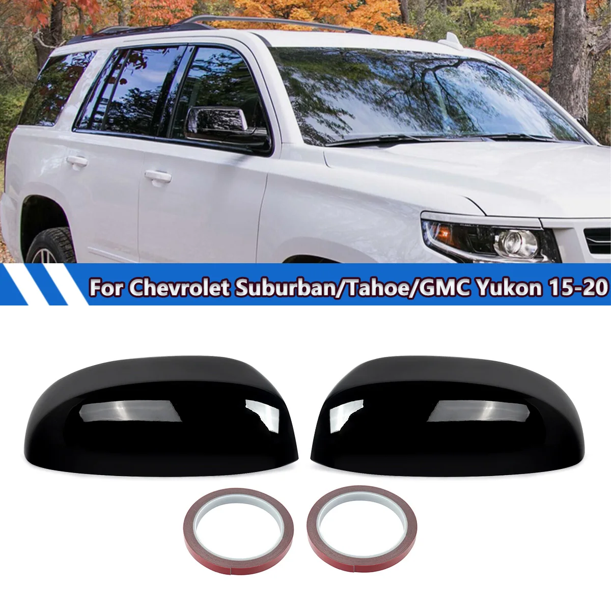 

For Chevrolet Suburban Tahoe GMC Yukon Cadillac Rear View Side Mirror Caps 2015 2016 2017 2018 2019 2020 Rearview Mirror Cover