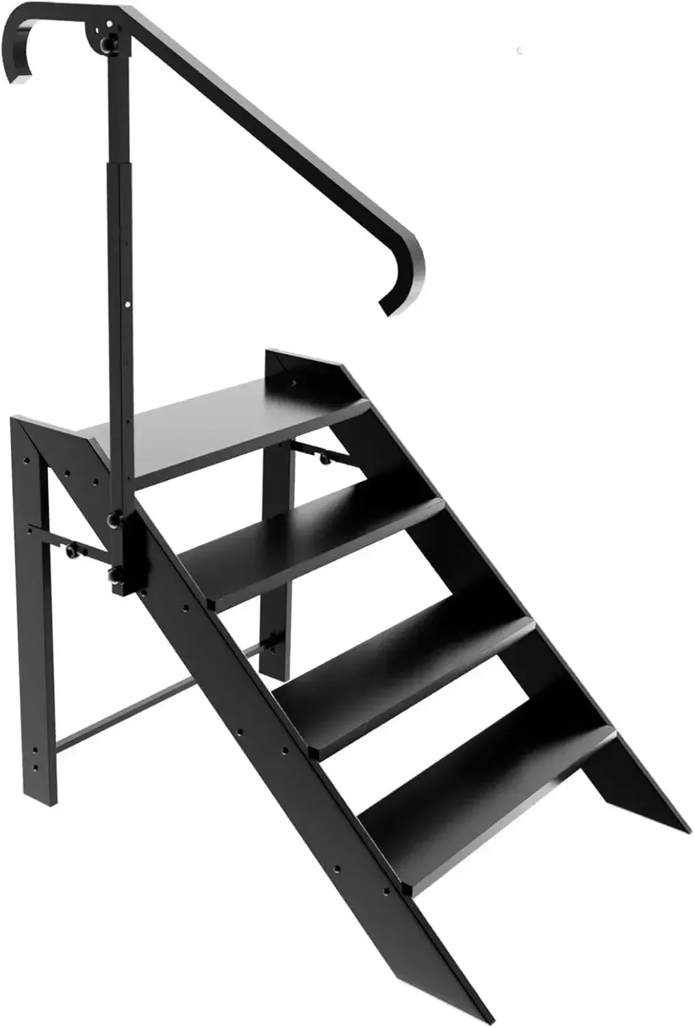 [XMSJ]RV Step Stool Foldable, Folding 4 Step Ladder, Hot Tub Steps with Handrail, Portable Pool Ladder, 660Lbs Heavy Duty Ladder