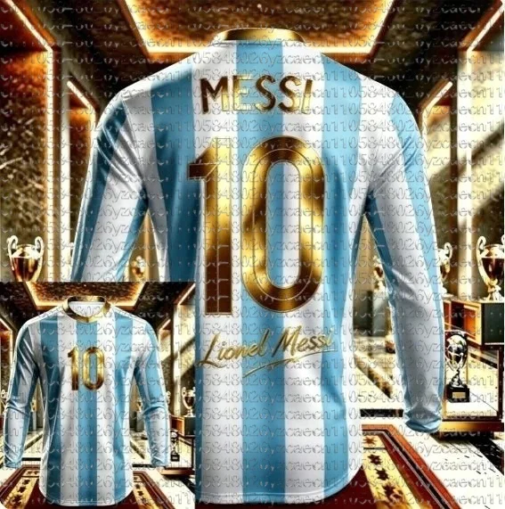 Messi No.10 Commemorative Edition Football Long Sleeved Sportswear Argentina Men's Football Training Top Parent-child Outfit