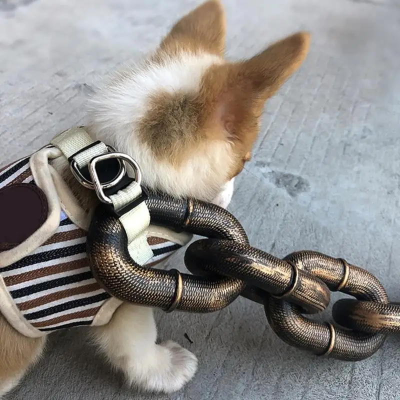 G99Aペットウォーキングロングリーシュアクセサリー面白い鉄チェーン写真小道具アクセサリーシミュレーション屋外演奏用アイアンチェーン