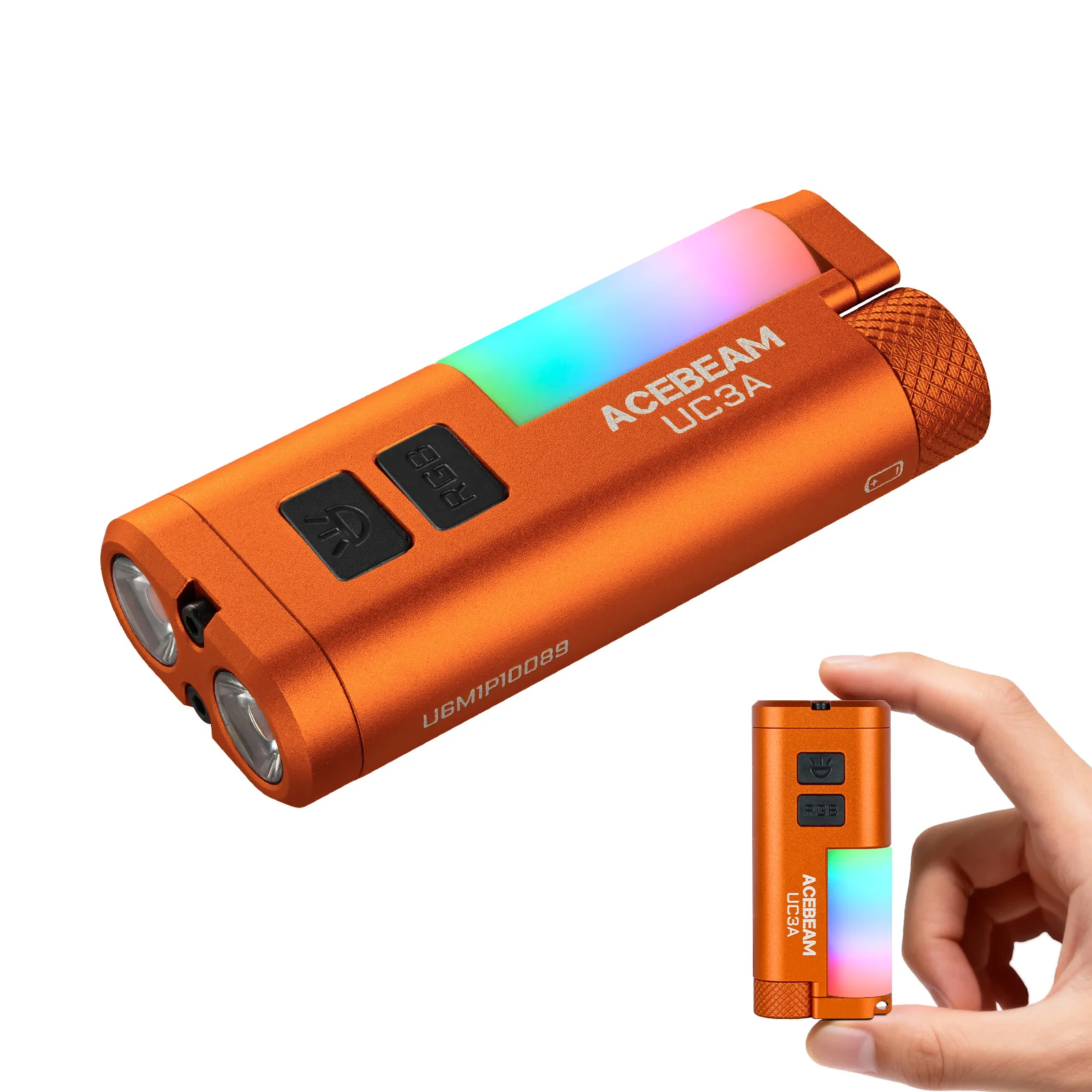 ACEBEAM UC3A EDC-Taschenlampe, wiederaufladbar, breites Spannungsbereich (1,2–4,8 V), LED-Taschenlampe mit Campinglicht, magnetisch, multifunktional, für Hunde