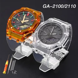 Modified Strap Case for Casio G-SHOCK GA-2100 GA-2110 Replacement Farm Oak TPU Transparent Watch Band Bezel Bracelet Accessories