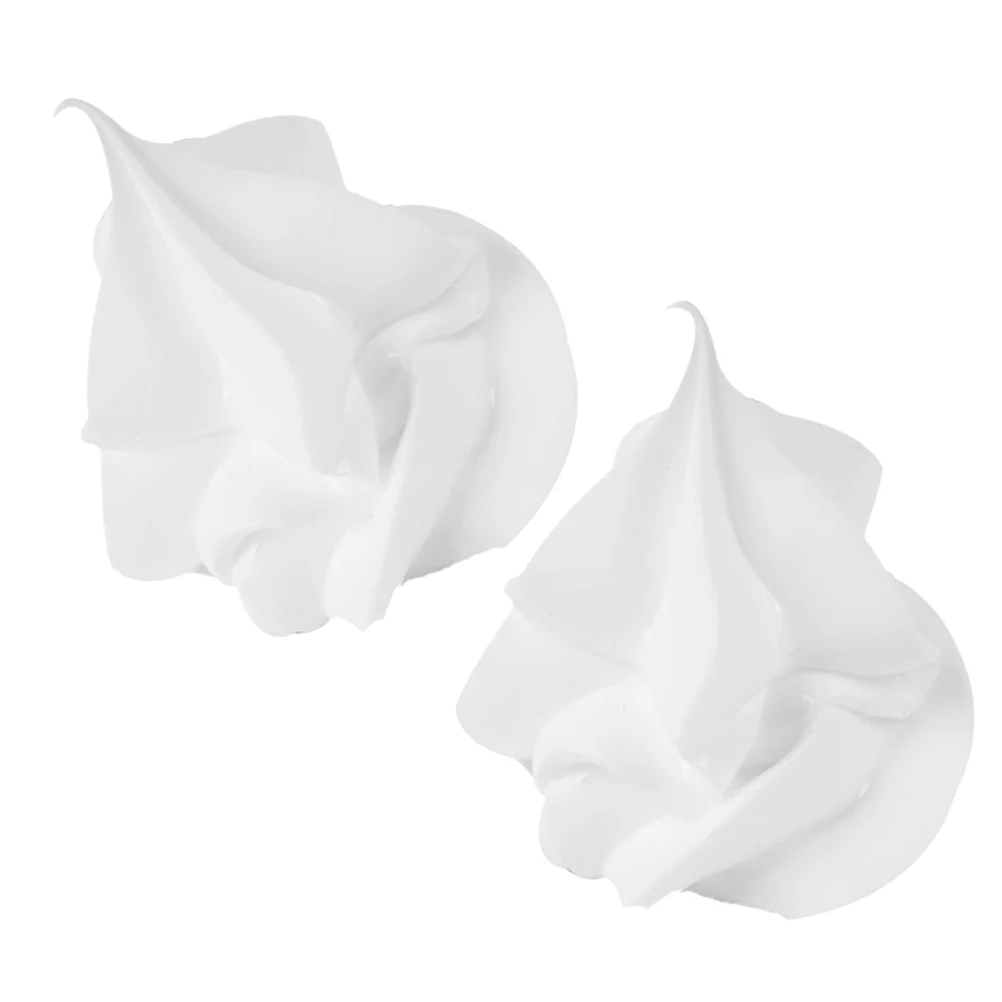 

2pcs Milk Tea Cup Decoration Cream Top Artificial Food Props Realistic Ice Cream Simulated Toys White Accessories DIY Mini Food