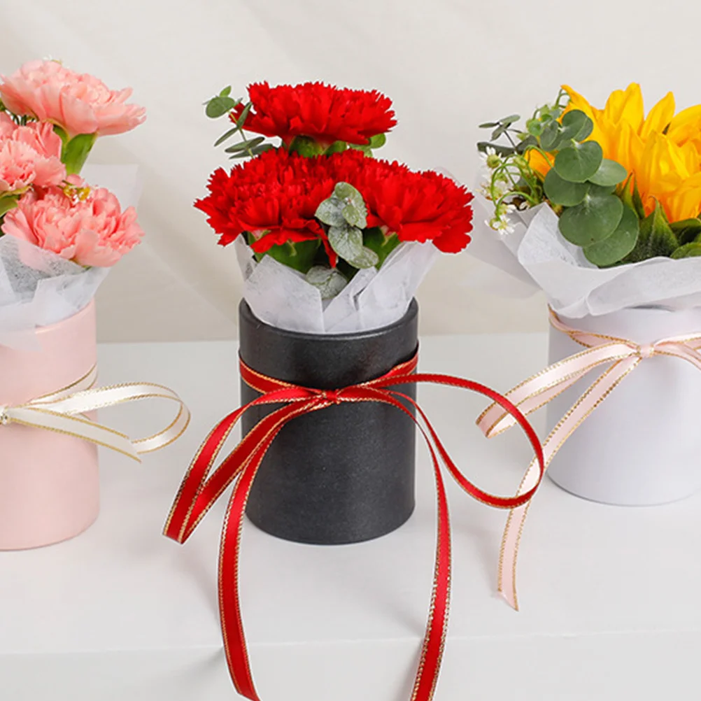 

4pcs Mini Round Flower Box White Cardboard Cylinder For Floral Arrangements Bouquet Wrapping Present Packaging Tiny Holder