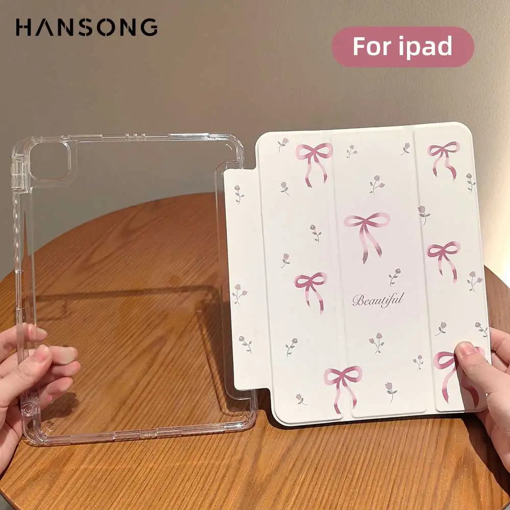 

3-fold case with Pencil Holder For 2025 iPad Air 11 4 5 Case iPad 10th 10.2 11th A16 Cover iPad Pro12.9 11 13 M2 M3 mini6 7 Cove
