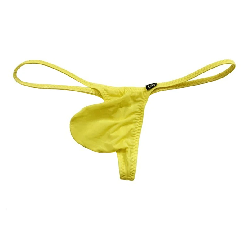 Big Bulge Pouch Underware Thin Cockring Thongs Trunk Sexy Thongs T-back String Undies Slightly Through Gay Satin Panties