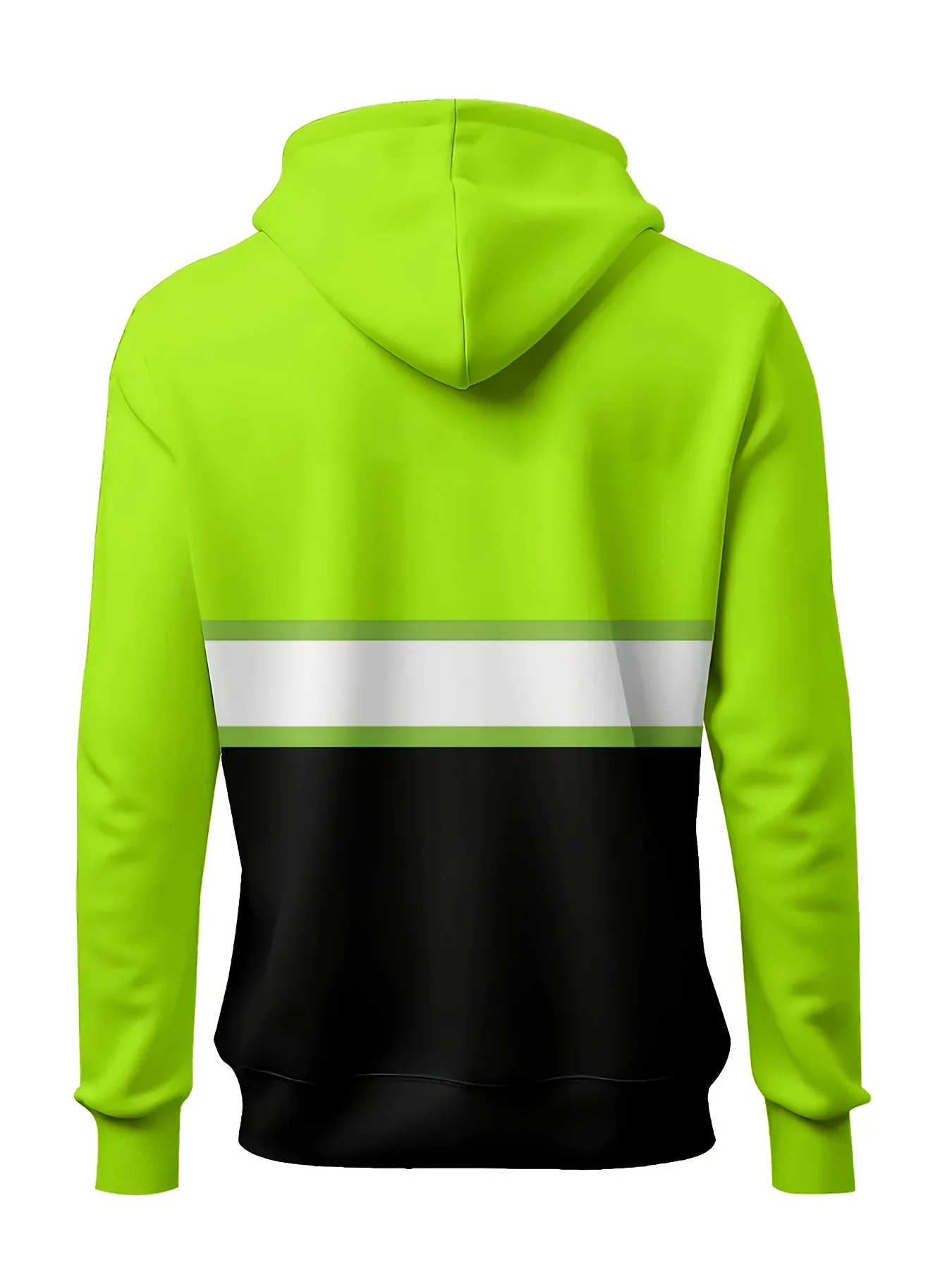 Men's autumn and winter hoodie sweatshirt with contrasting color splicing design, suitable for outdoor street wear in summer